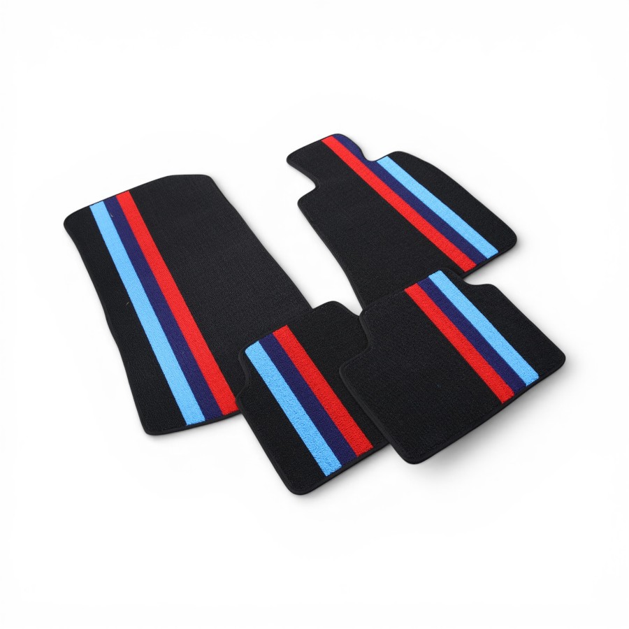 HSB1740 Suitable for Bmw G20 Rubber Floor Mats with Red & Blue Stripes (4 piece) - Image 1