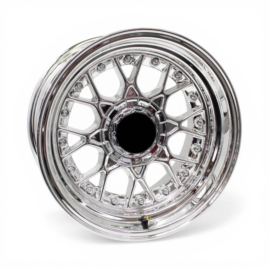 YKW5703 11-12 15 15" CW-5703 4/100 & 4/114 Chrome With Rivets Alloy Wheels - Image 1