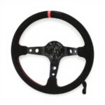 GripForge Drift Design Black Suede Sport Steering with Red Stiching & Center Band - 350mm