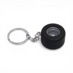 Keyring with Rubber Tyre & Alloy Wheel