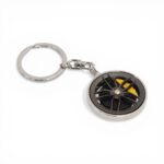 Keyring with Spinning Alloy Wheel (Yellow)