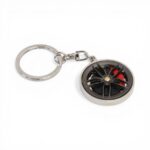 Keyring with Spinning Alloy Wheel (Red)
