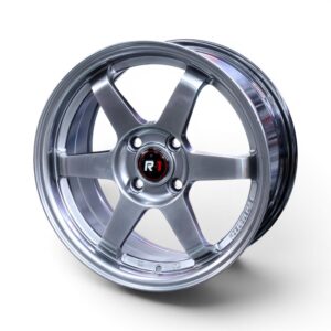 15" DX146 4/100 Hyper Black Machined Lip Alloy Wheels