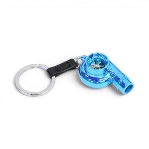 Keyring with Whistle Turbocharger Design (Blue)