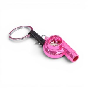 Keyring with Whistle Turbocharger Design (Pink)