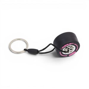 Keyring with Rubber Alloy Wheel & Pirelli Tyre (Pink)