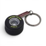 Keyring with Rubber Alloy Wheel & Goodyear Tyre