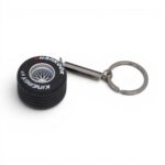 Keyring with Rubber Alloy Wheel & Hankook Tyre (White)