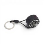 Keyring with Rubber Alloy Wheel & Pirelli Tyre (White)