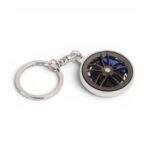 Keyring with Spinning Alloy Wheel (Blue)