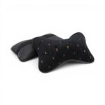 Black & Brown Diamond Stitch Design Headrest Pillows (pair)