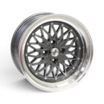 15" TWC492 4/100 Gunmetal Machine Lip With Rivets Alloy Wheels
