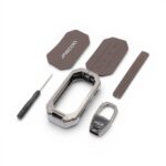 Brown Leather & Chrome Key Cover for Jaecoo