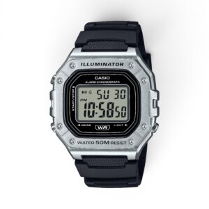 Casio W-218HM-7AVDF Standard Digital Watch With Silver Case And Black Resin Strap