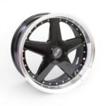 17" TWC478 4/100 & 5/100 Gloss Black Machine Lip With Rivets Alloy Wheels