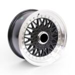 15" KS031 4/100 & 4/108 Black Machine Lip Alloy Wheels