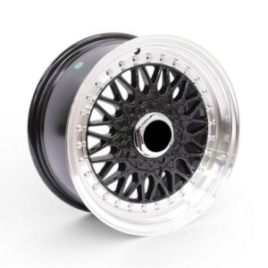 15" KS031 4/100 & 4/108 Black Machine Lip Alloy Wheels