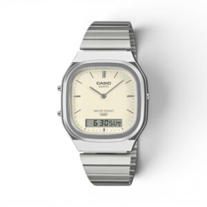 Casio AQ-240E-7A2DF Vintage Analog-Digital Silver Watch
