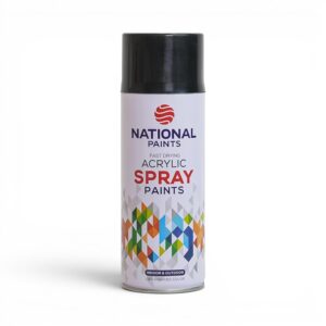 National Paints Fast Drying Acrylic Spray 400ml (Gloss Black)