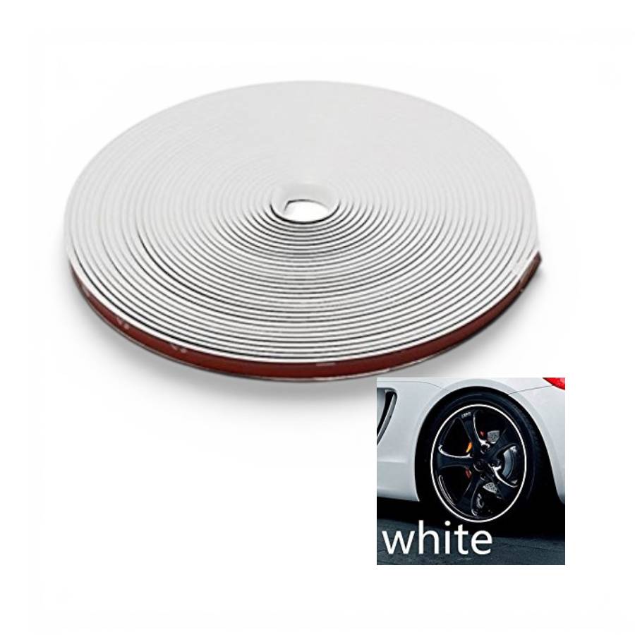 RIM PROTECT WHITE Rim Protector Stick-On Wheel Guard Trim – White - Image 1