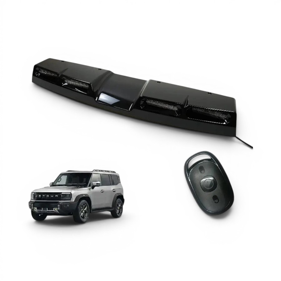 JT2RS003 MJT0125-RLGB1 Jetour T2 Gloss Black Roof Spoiler Wing - Image 1
