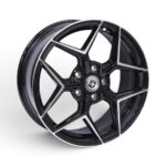 17" TS-70MB 5/114 Black Machine Face Alloy Wheels