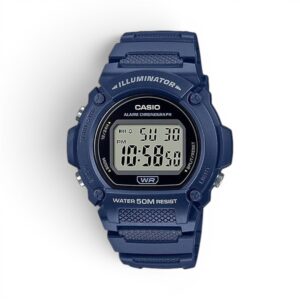 Casio W-218H-2AVDF Navy Digital Resin Strap Watch