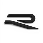 Mk8 R Design Rear Badge - Matt Black k (65x35mm)