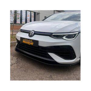 VW Golf Mk8 GTi Style Maxton Design Gloss Black Front Spoiler