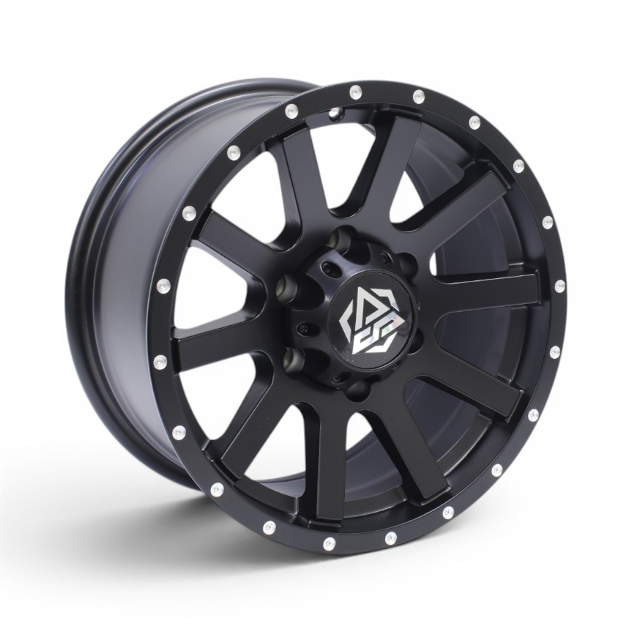 6931 16 16" Slayer 6/139 Black with Silver Rivets Alloy Wheels - Image 1