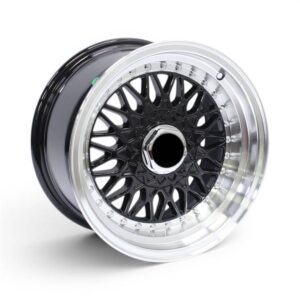 15" KS031 4/100 & 4/114 Black Machine Lip Alloy Wheels