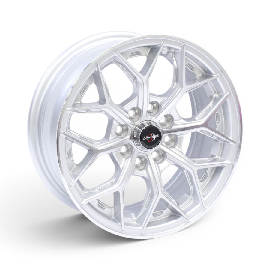 VENOM 14 SILVER 14" Racing Hart Venom 4/100 & 4/108 Silver Machine Lip Alloy Wheels - Image 1