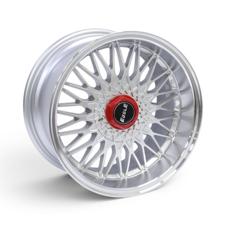 YKW5057 10 15 15" CW-5057 Eagle 4/100 & 4/108 Silver Alloy Wheels - Image 1