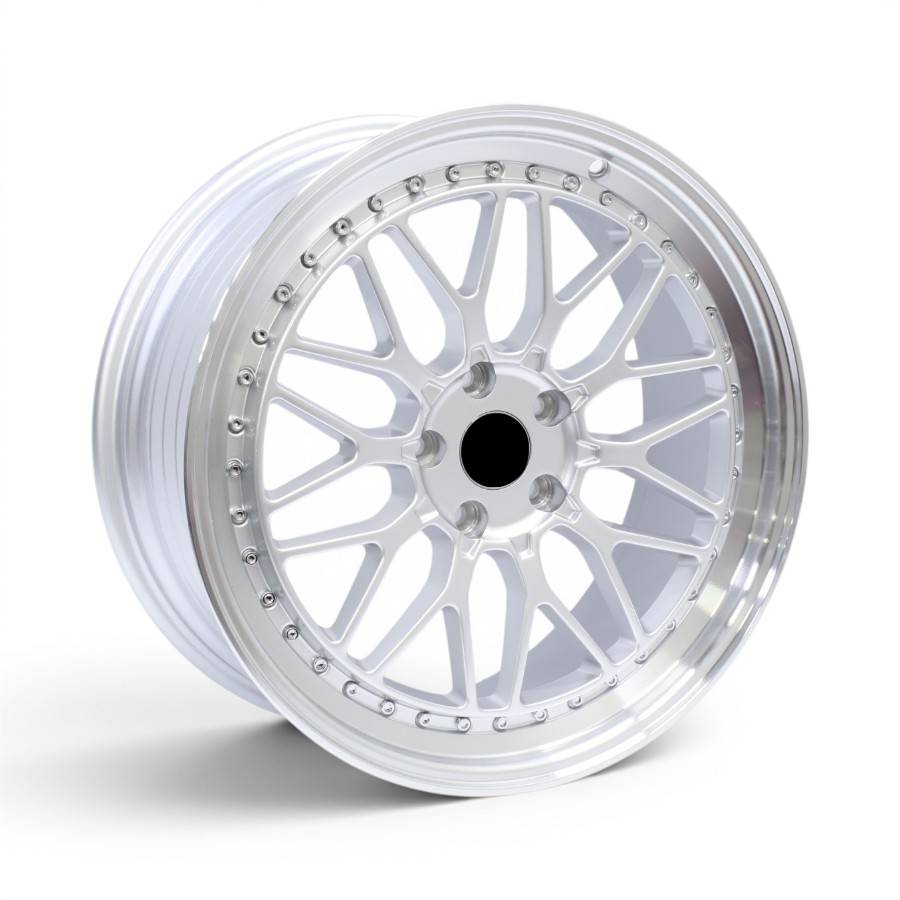 TWC499 19" TWC499 5/112 Silver Machine Lip with Rivets Alloy Wheels - Image 1