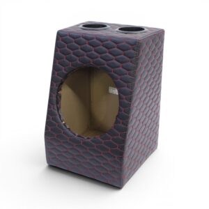 10" Vinyl with Red Stitch Subwoofer Enclosure with Side Seats for Club Cab