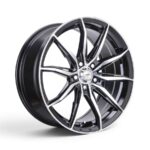 16" A-Line VF1 4x108 Black Machine Face Alloy Wheels