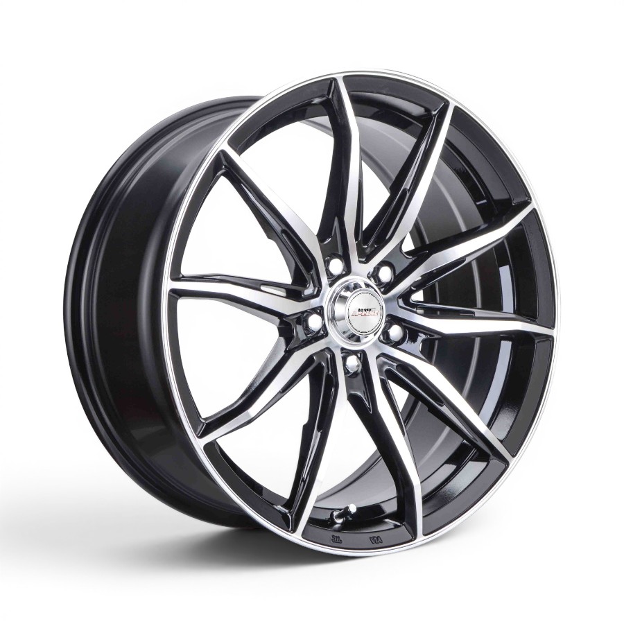 82403603 VF1 BKMF Side 16" A-Line VF1 4x108 Black Machine Face Alloy Wheels - Image 1