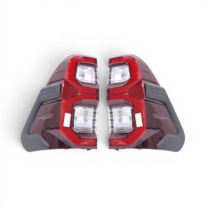 Red with Matt Black Trim Tailights for Toyota Hilux Revo GR (Pair)