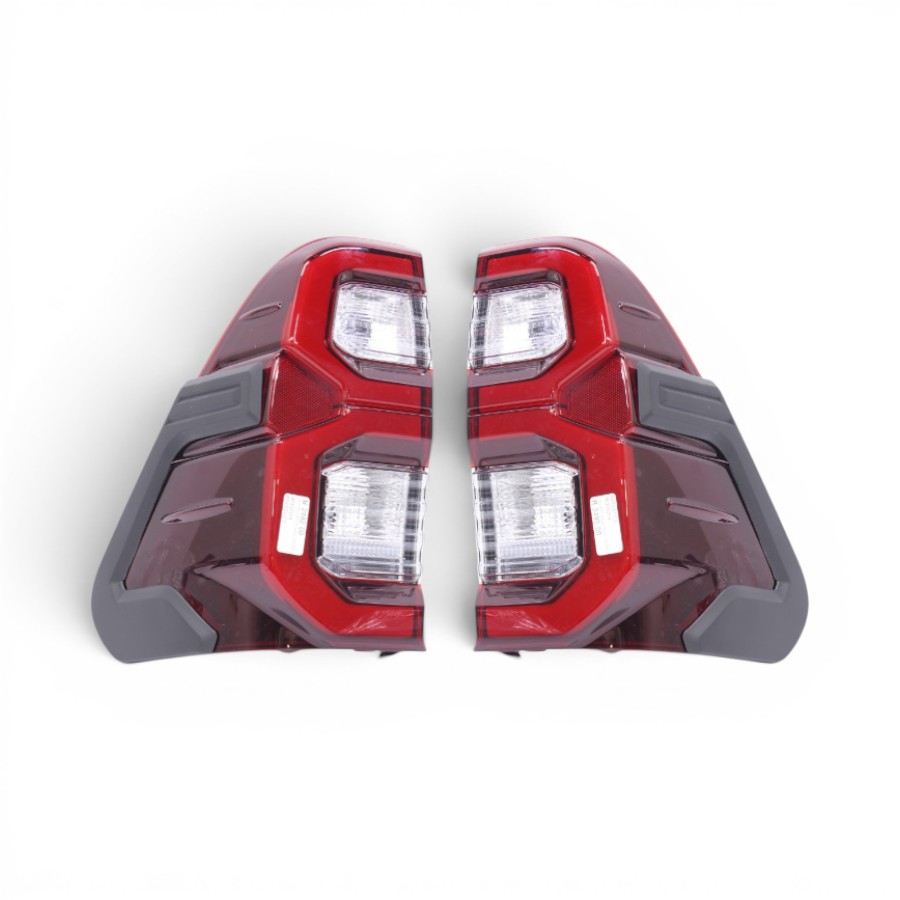HLXTL014 Red with Matt Black Trim Tailights for Toyota Hilux Revo GR (Pair) - Image 1