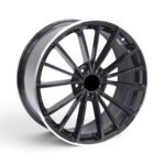 19" QS-5937 5x112 Black with Polished Lip Alloy Wheels