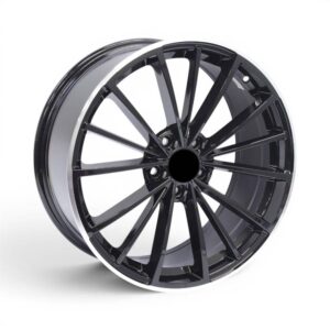 19" QS-5937 5x112 Black with Polished Lip Alloy Wheels