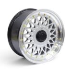 17" NDT-837 4x100 & 4x114 Hyper Silver with Gold Rivets Alloy Wheels