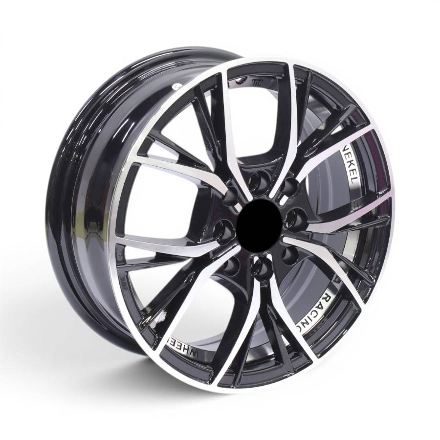 RGW8826 14" ZM-8826 4X100 & 4X114 Black Machine Face with Silver Undercut Alloy Wheels - Image 1