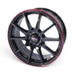 18" M9224 5x112 Gloss Black with Red Lip Alloy Wheels
