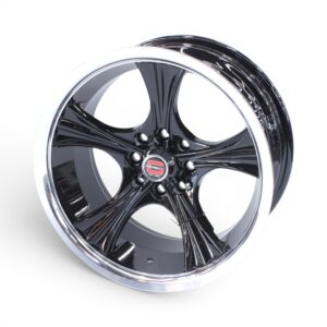 15" GR-5565 4x100 & 4x108 Gloss Black Machine Lip Alloy Wheels