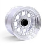 15" M8947 4x100 & 4x108 Silver Polished Lip with Rivets Alloy Wheels