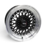 15" M9330 4x100 & 4x108 Black Machine Lip with Rivets Alloy Wheels
