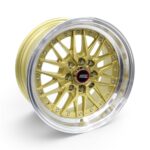 15" M9373 4x100 & 4x114 Gold with Silver Lip Alloy Wheels