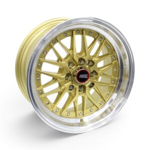 15" M9373 4x100 & 4x114 Gold with Silver Lip Alloy Wheels