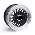 15" NDT-442 4x100 & 4x114 Black with Silver Lip & Rivets Alloy Wheels